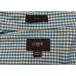 J. Crew 100% Cotton Blue Gingham Medium Slim-16" Collar-42" Chest Button Down